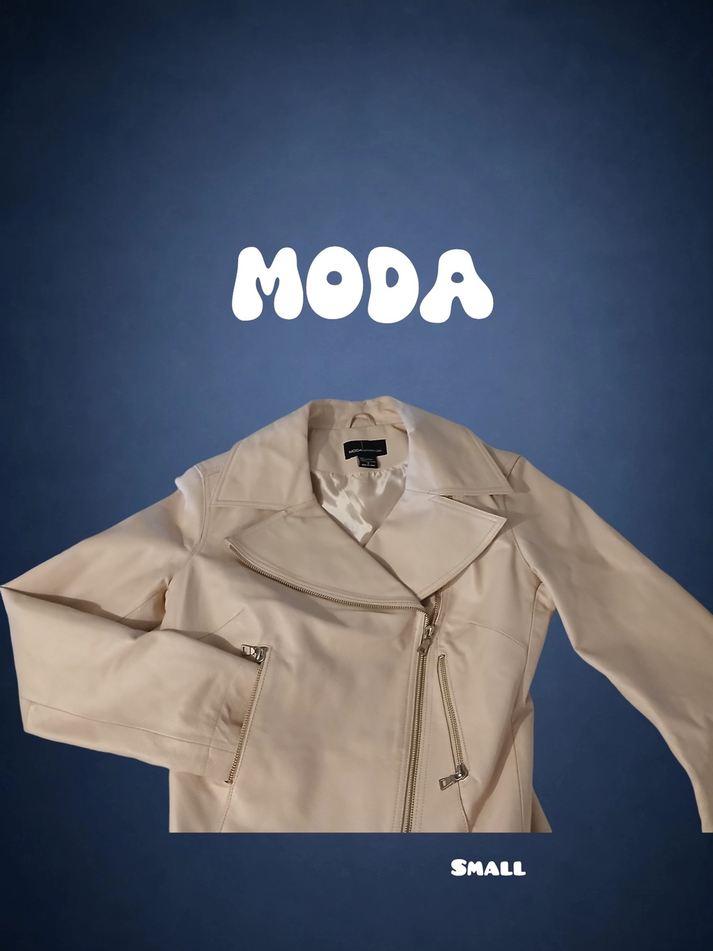 Moda International Pink Leather Moto Jacket